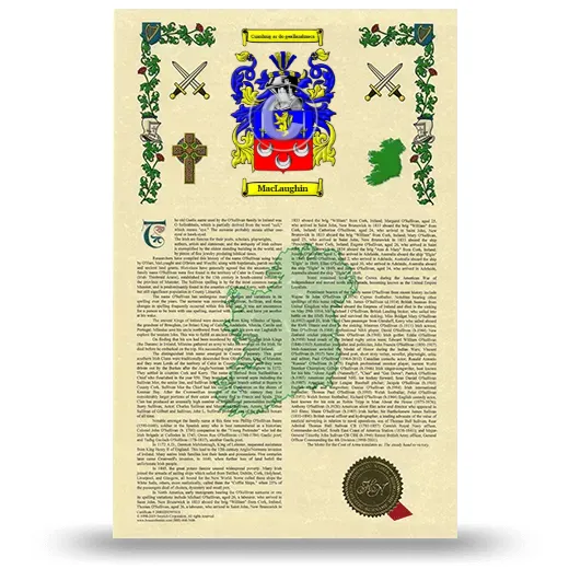 MacLaughin Armorial History with Coat of Arms
