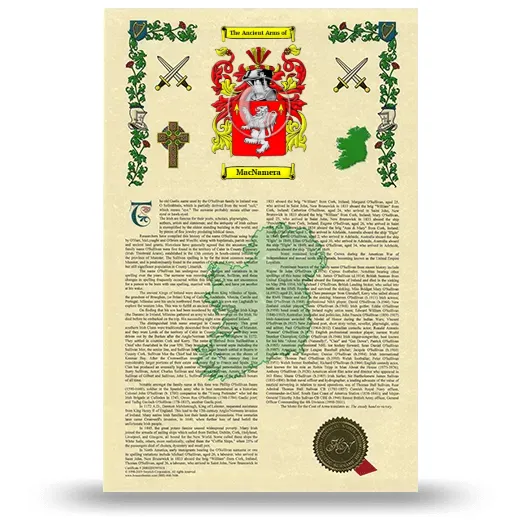 MacNamera Armorial History with Coat of Arms