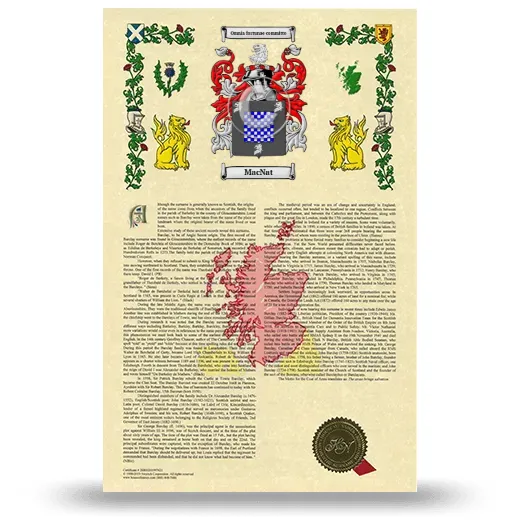 MacNat Armorial History with Coat of Arms