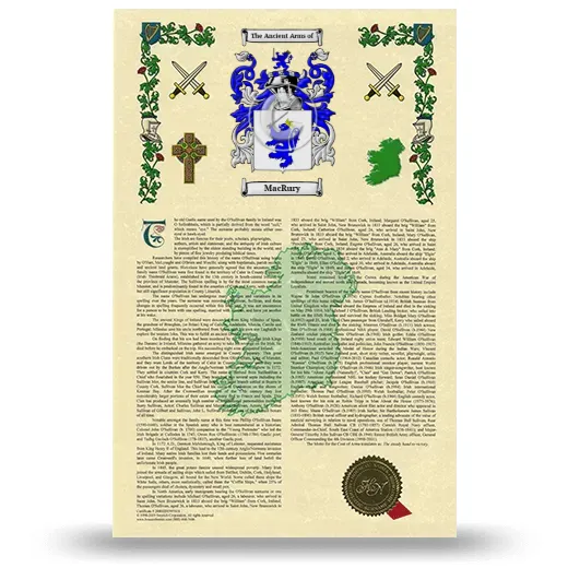 MacRury Armorial History with Coat of Arms