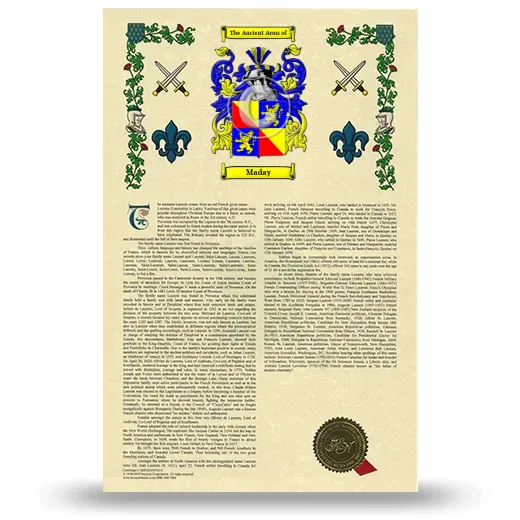 Maday Armorial History with Coat of Arms