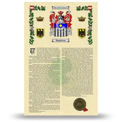 Magnússon Armorial History with Coat of Arms