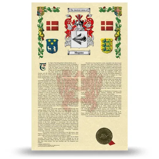 Magnus Armorial History with Coat of Arms