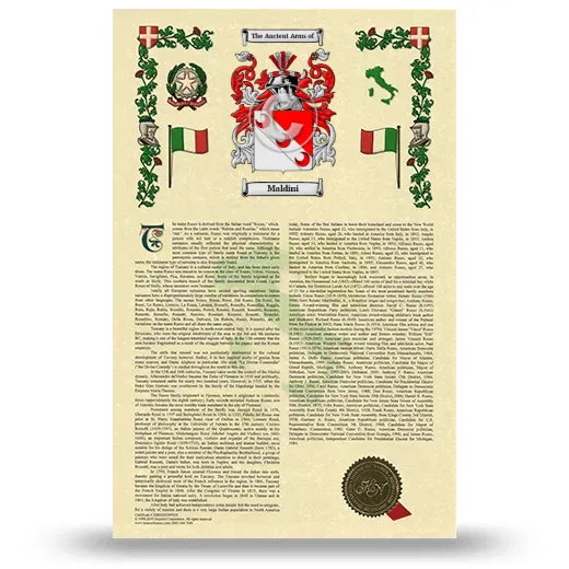 Maldini Armorial History with Coat of Arms