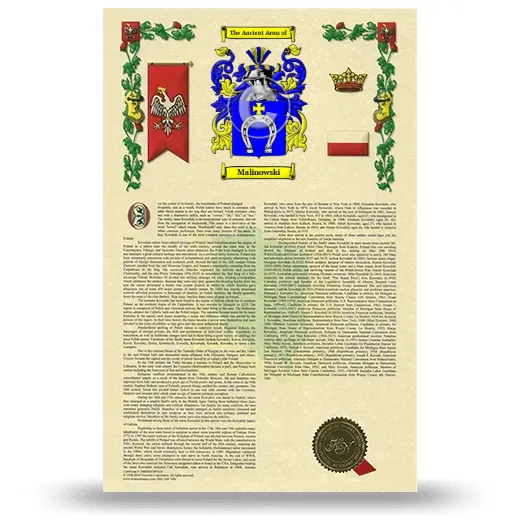 Malinowski Armorial History with Coat of Arms