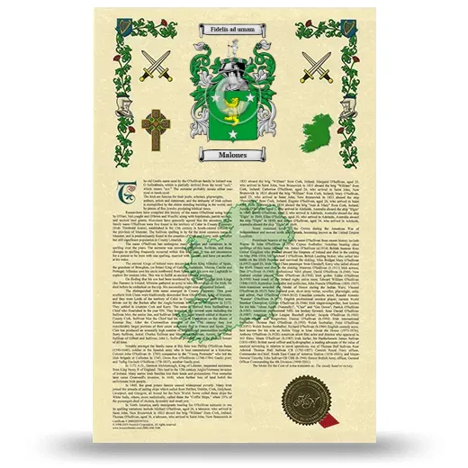 Malones Armorial History with Coat of Arms