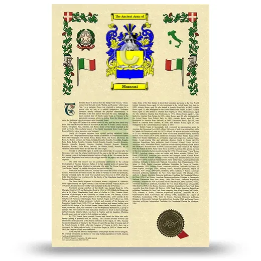 Mancusi Armorial History with Coat of Arms