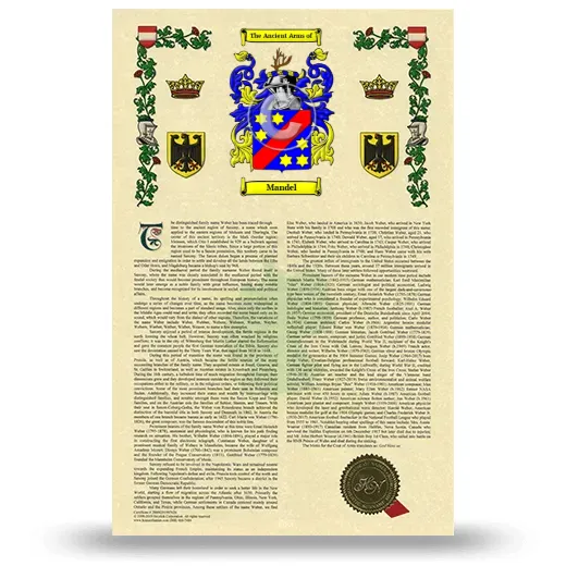 Mandel Armorial History with Coat of Arms