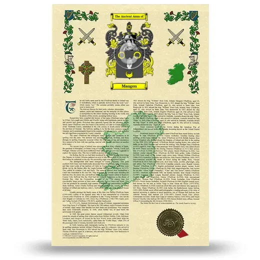 Mangen Armorial History with Coat of Arms