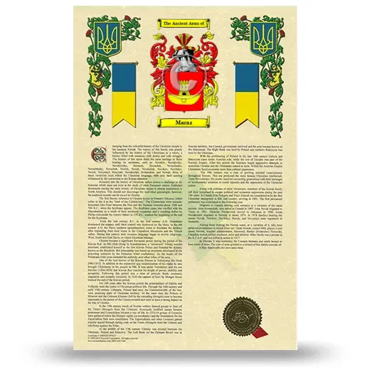 Maraz Armorial History with Coat of Arms