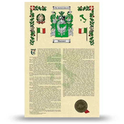 Marcocci Armorial History with Coat of Arms