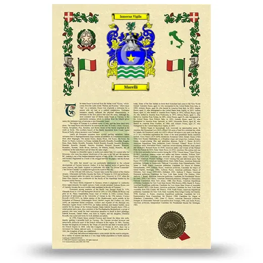 Marelli Armorial History with Coat of Arms