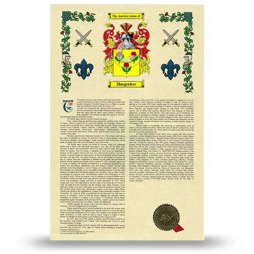 Margreiter Armorial History with Coat of Arms