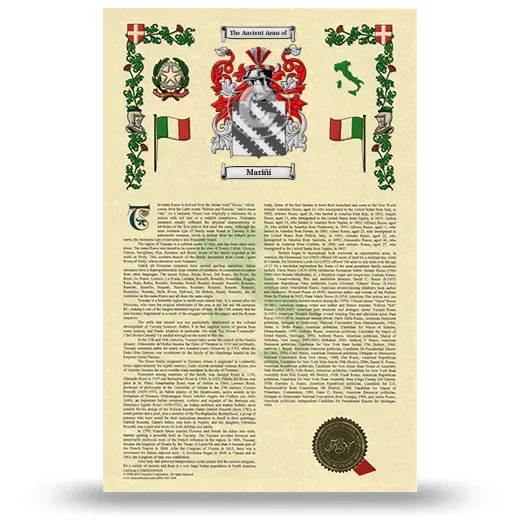 Mariñi Armorial History with Coat of Arms
