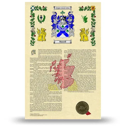 Marsell Armorial History with Coat of Arms