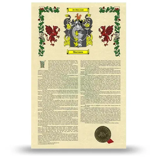 Marvuen Armorial History with Coat of Arms