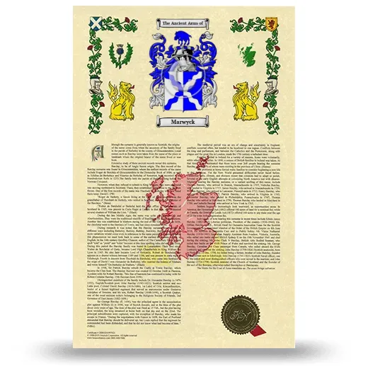 Marwyck Armorial History with Coat of Arms