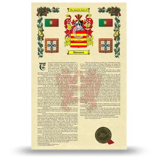 Mascaren Armorial History with Coat of Arms