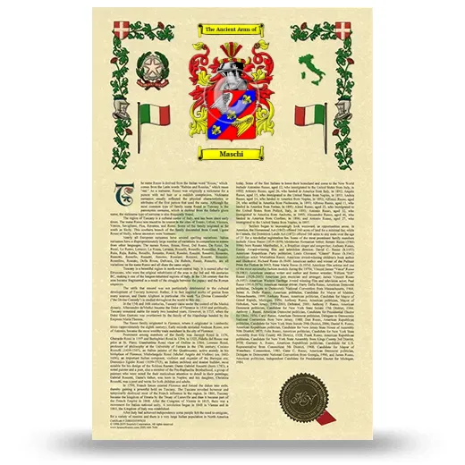 Maschi Armorial History with Coat of Arms