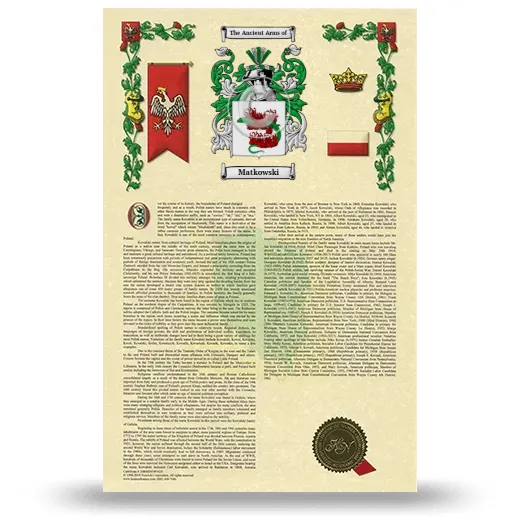 Matkowski Armorial History with Coat of Arms