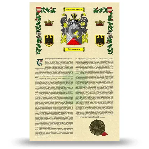 Mauerman Armorial History with Coat of Arms