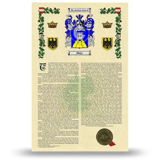 Mayy Armorial History with Coat of Arms
