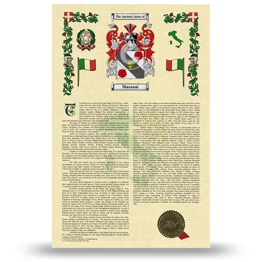 Mazzani Armorial History with Coat of Arms