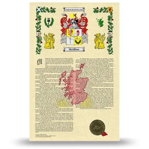 McAffeen Armorial History with Coat of Arms