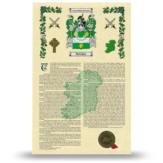 McCahey Armorial History with Coat of Arms