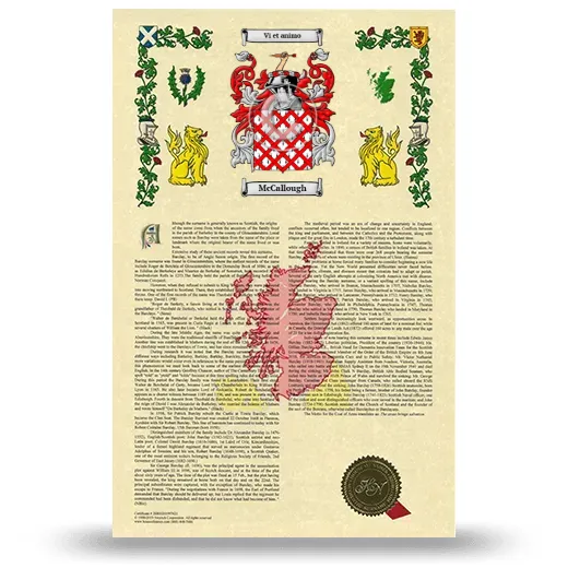 McCallough Armorial History with Coat of Arms