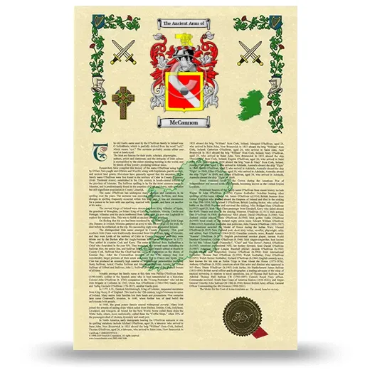 McCannon Armorial History with Coat of Arms
