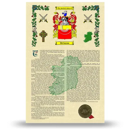 McCarron Armorial History with Coat of Arms