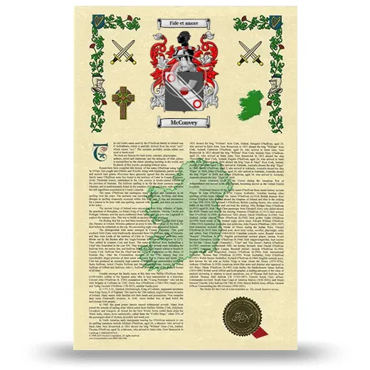 McConvey Armorial History with Coat of Arms
