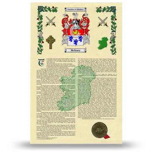 McGeary Armorial History with Coat of Arms