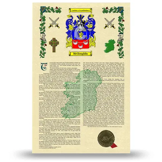McGloughlin Armorial History with Coat of Arms