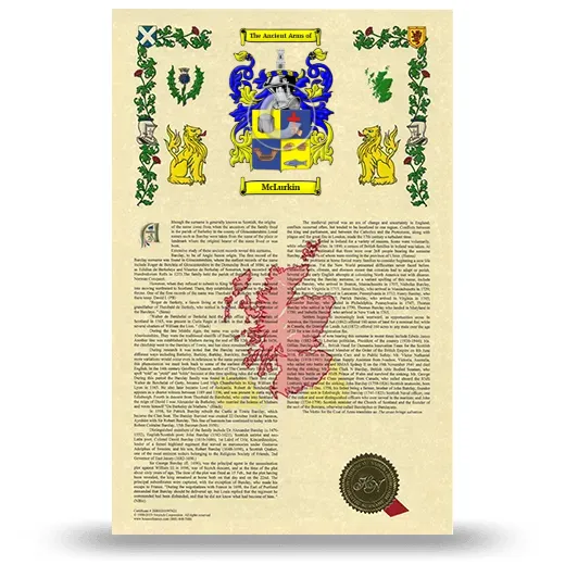 McLurkin Armorial History with Coat of Arms