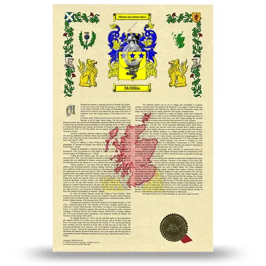 McMilin Armorial History with Coat of Arms