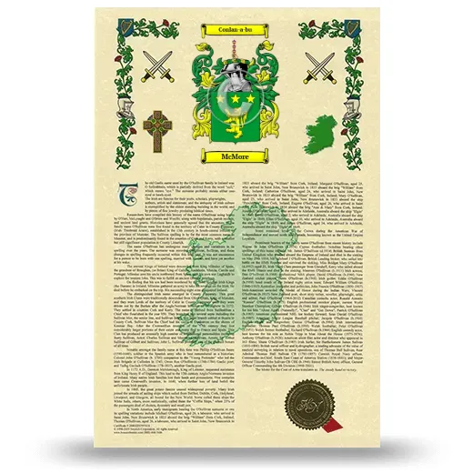 McMore Armorial History with Coat of Arms
