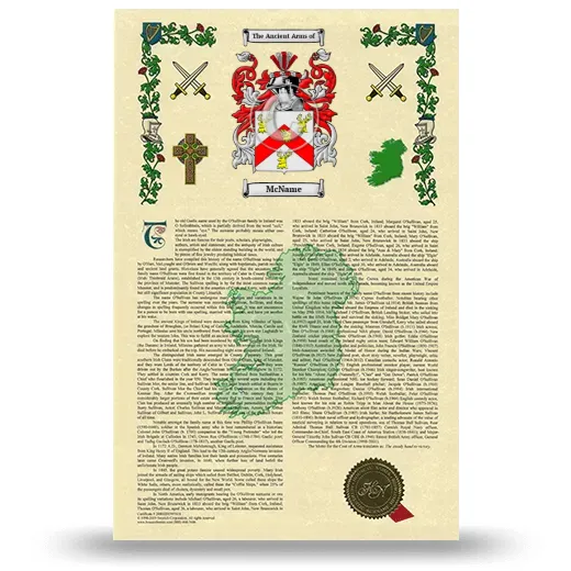McName Armorial History with Coat of Arms