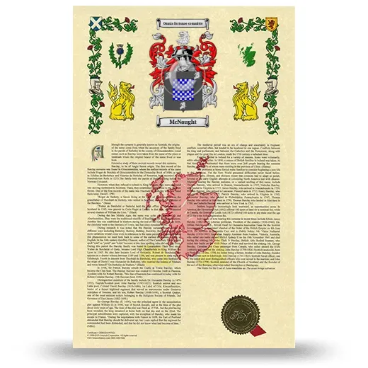 McNaught Armorial History with Coat of Arms