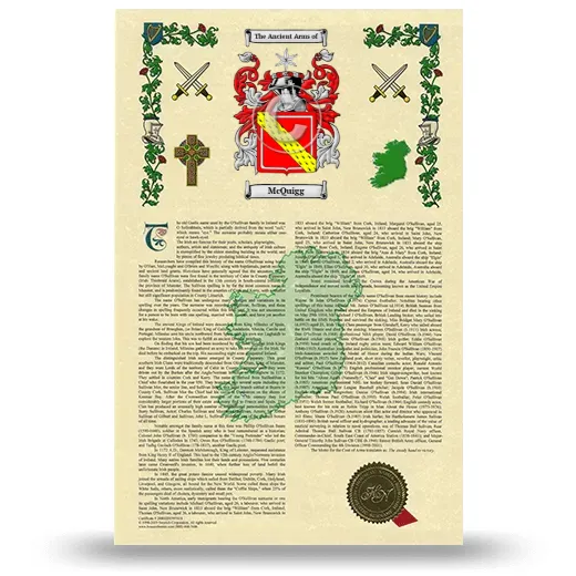 McQuigg Armorial History with Coat of Arms