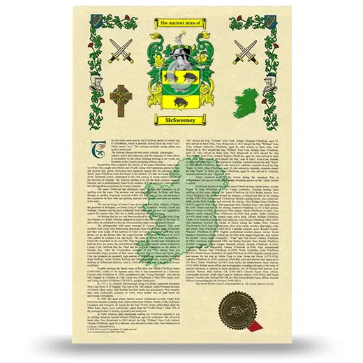 McSweeney Armorial History with Coat of Arms