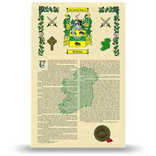 McSwine Armorial History with Coat of Arms