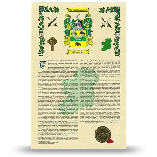 McSwiney Armorial History with Coat of Arms