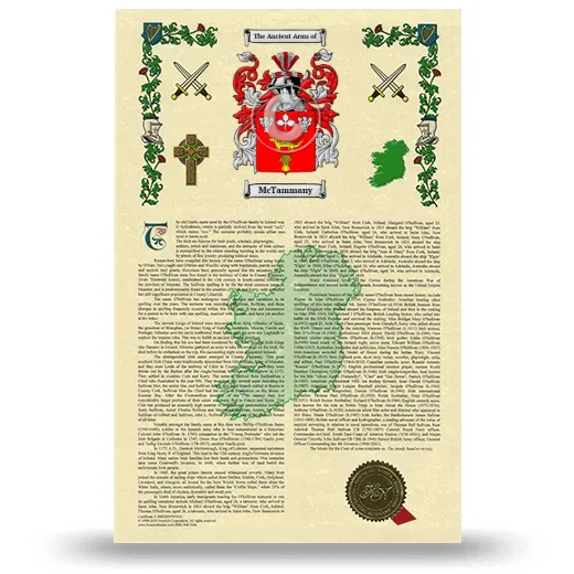 McTammany Armorial History with Coat of Arms