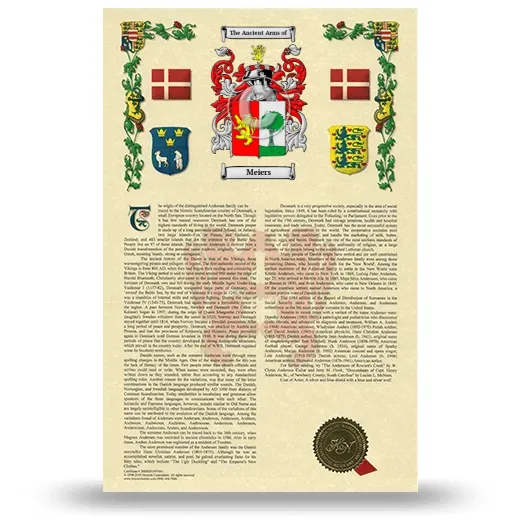 Meiers Armorial History with Coat of Arms