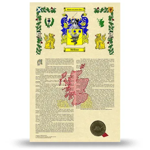 Mellone Armorial History with Coat of Arms
