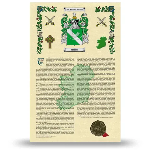 Mellyn Armorial History with Coat of Arms