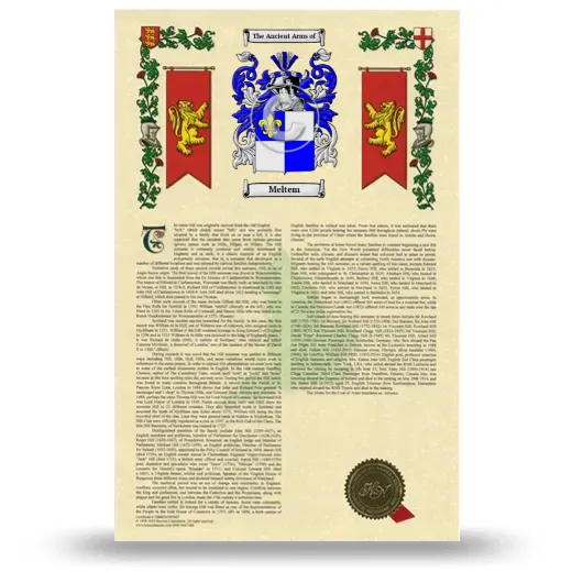 Meltem Armorial History with Coat of Arms