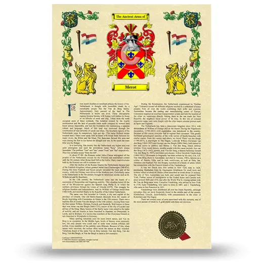 Merot Armorial History with Coat of Arms